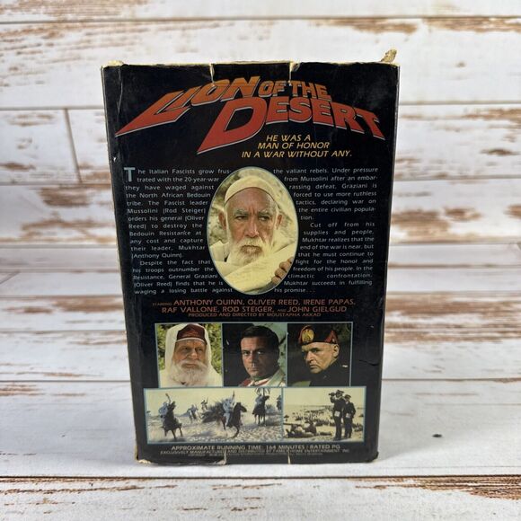 Lion Of The Desert VHS Action Anthony Quinn U.S.A. Home Video Big Box - Picture 2 of 3